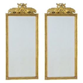 PAIR OF GILTWOOD MIRRORS