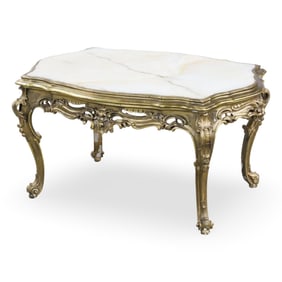 ITALIAN MARBLE TOP LOW TABLE