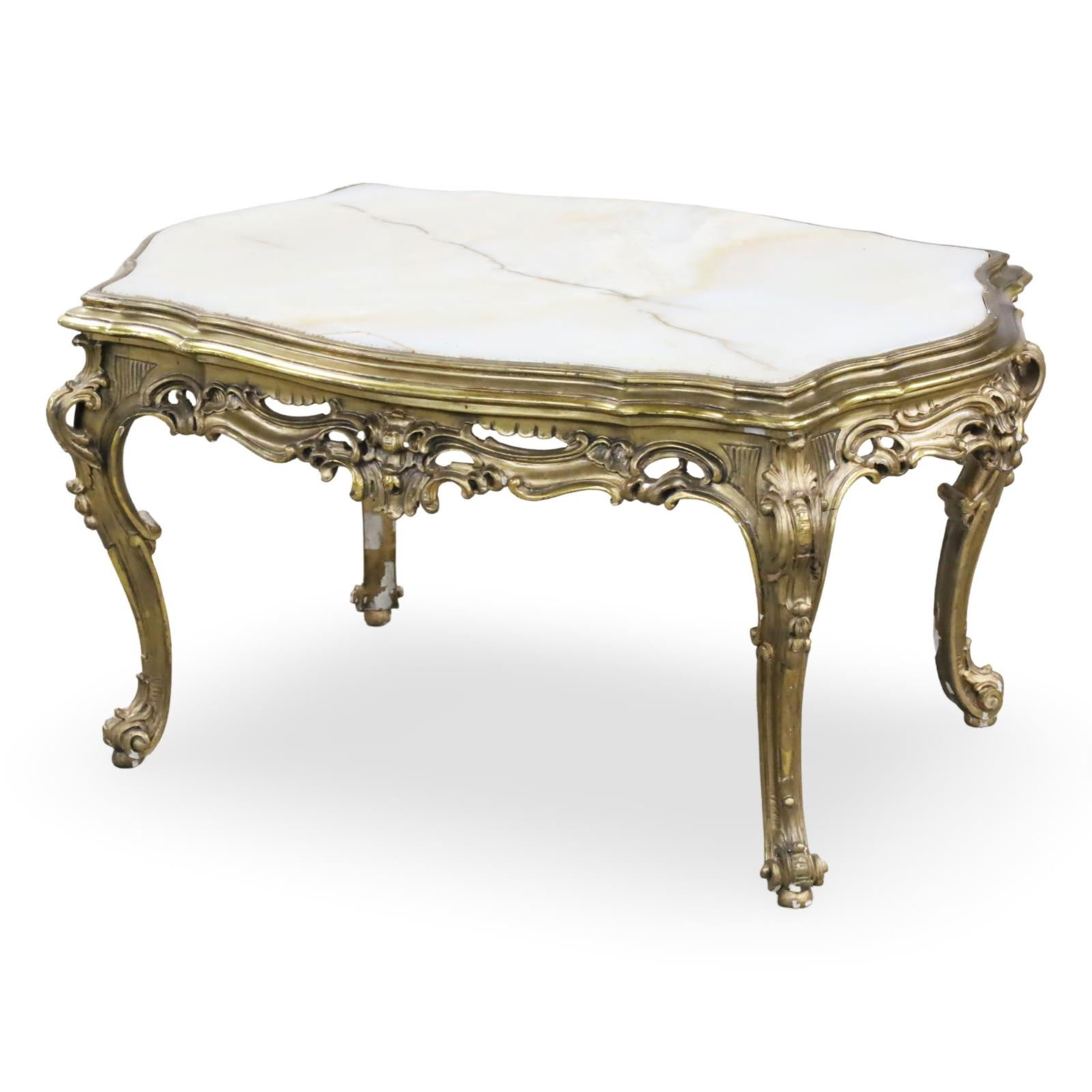 ITALIAN MARBLE TOP LOW TABLE (1 of 4)