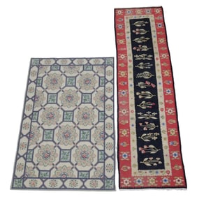 2 ORIENTAL HANDWOVEN WOOL RUGS