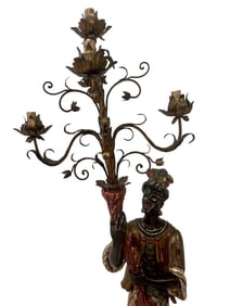 DECORATIVE VENETIAN POLYCHROME TORCHIERE