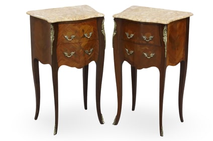 PR LOUIS XV STYLE M/T BEDSIDE COMMODES