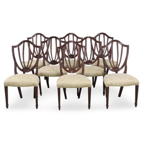 SET OF 8 SHERATON STYLE DINING CHAIRS