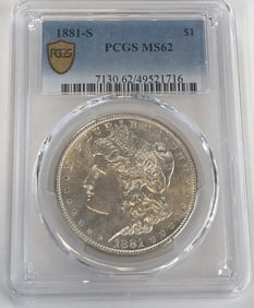 PCGM MS62 AMERICAN MORGAN SILVER DOLLAR