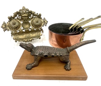 3PC ESTATE LOT OF METAL ITEMS
