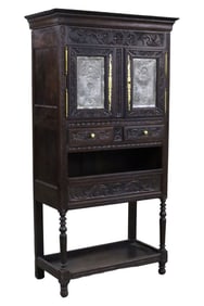PROVINCIAL FRENCH WALNUT PASTRY CABINET