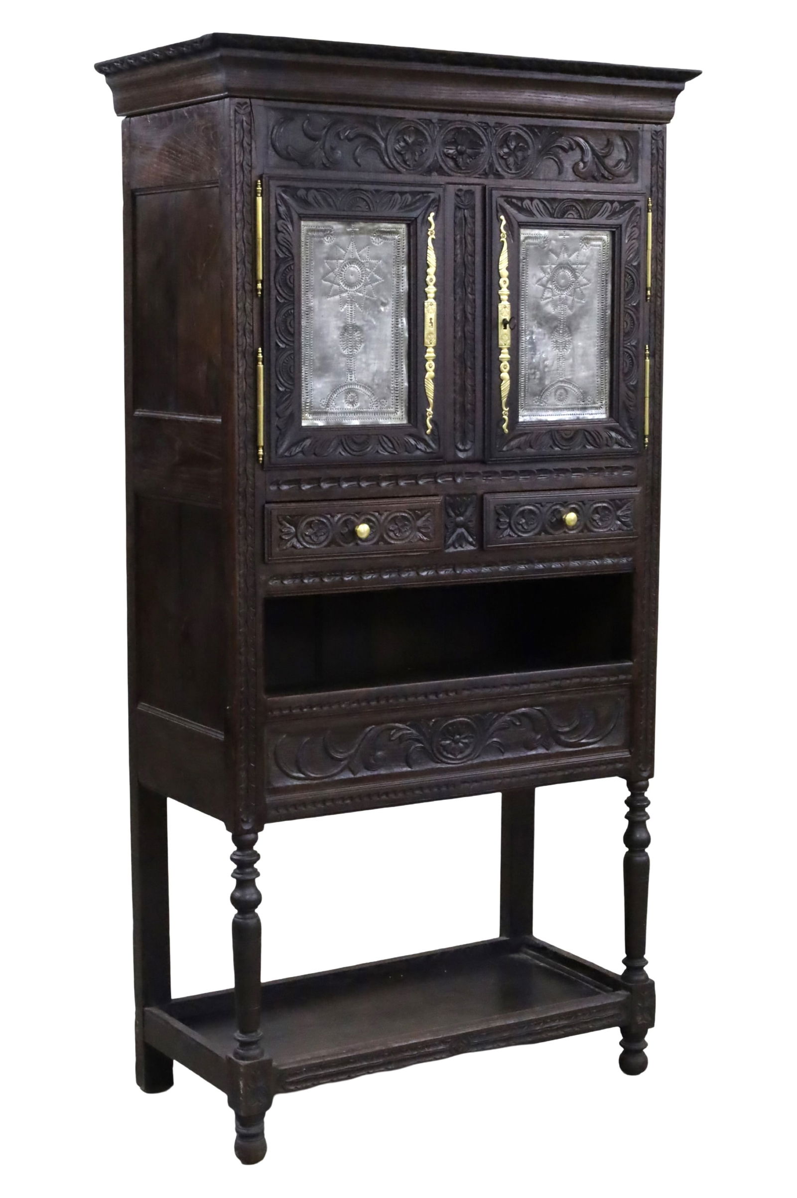 PROVINCIAL FRENCH WALNUT PASTRY CABINET (1 of 6)