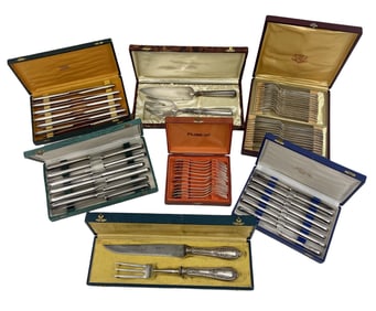 7 COMPLETE BOX SETS OF FRENCH FLATWARE