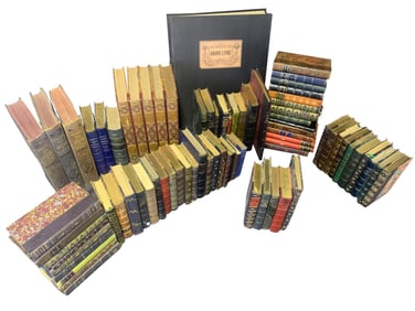 78 DECORATIVE LEATHER BOUND BOOKS