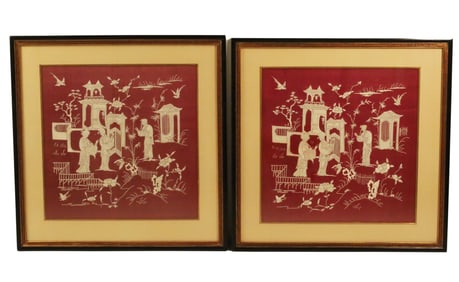 PR FRAMED CHINESE SILK EMBROIDERIS