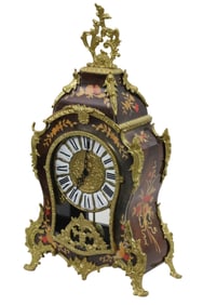 ITALIAN MARQUETRY MANTLE CLOCK, LE ORE