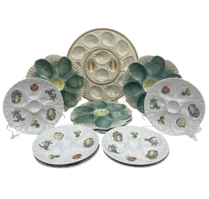 11PC VARIED OYSTER PLATES