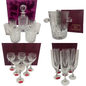 4 SETS OF BOXED CRYSTAL FROM LORRAINE FRANCE