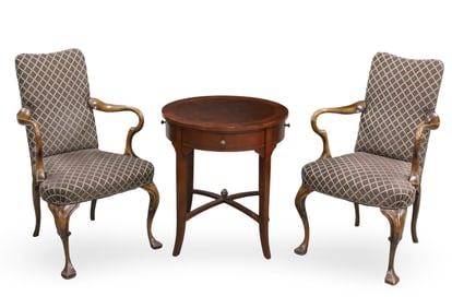 PR ARMCHAIRS AND OCCASIONAL TABLE