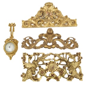 4 PC LOT OF ANTIQUE GILTWOOD ELEMENTS