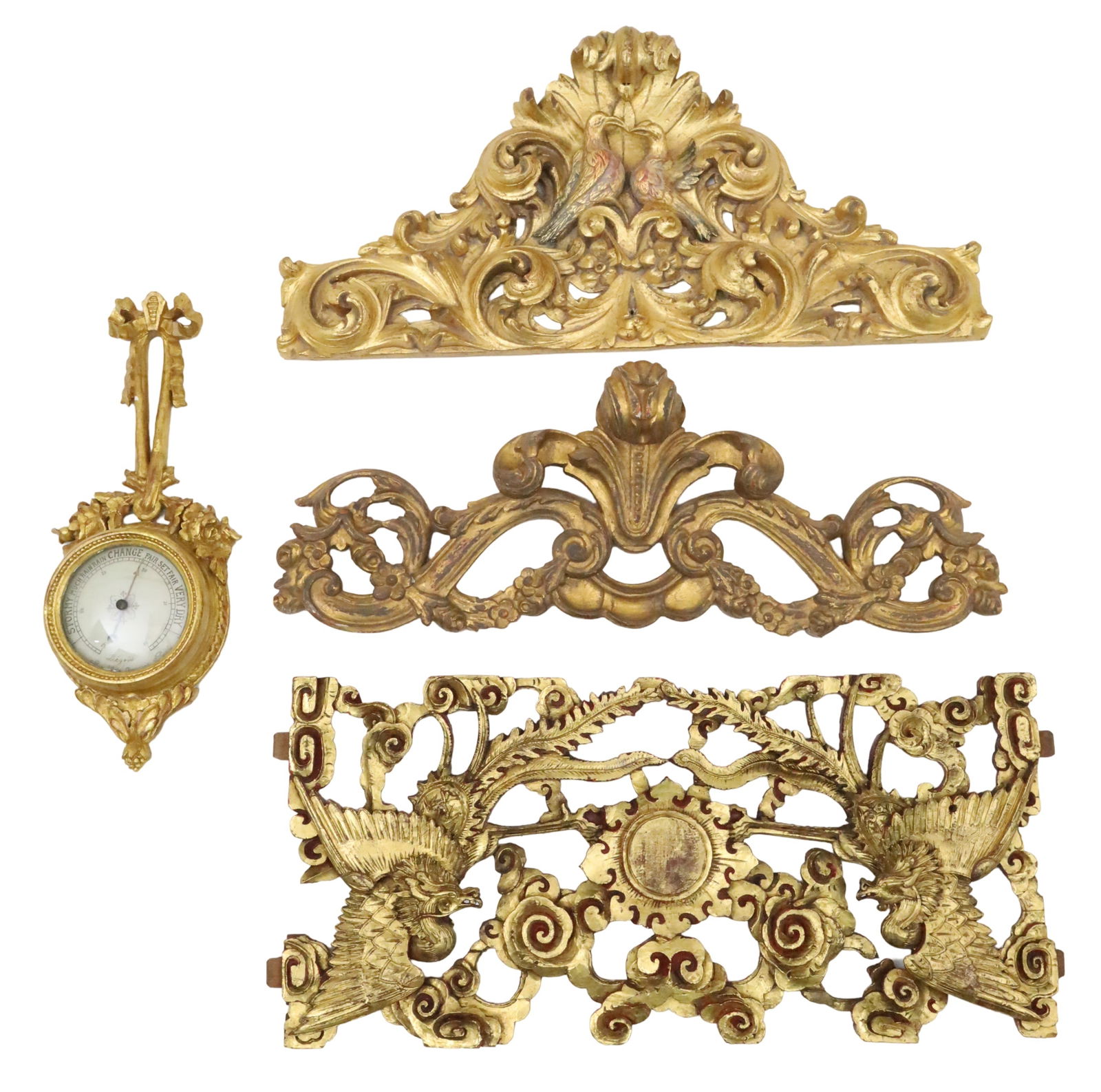 4 PC LOT OF ANTIQUE GILTWOOD ELEMENTS (1 of 9)