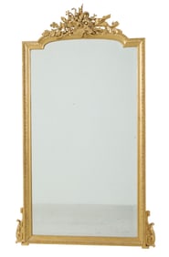 FRENCH GILTWOOD BEVEL GLASS MIRROR