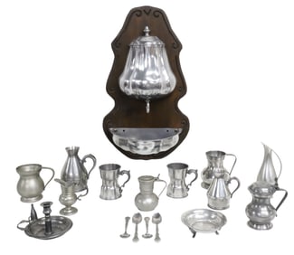 17 PC COLLECTION OF CONTINENTAL PEWTER