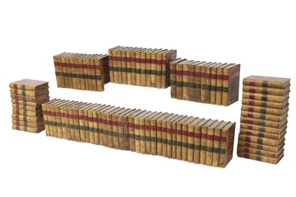 90 PC ANTIQUE L/B BOOKS, BRITISH POETS, 1871