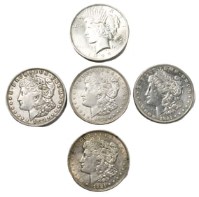 5 AMERICAN SILVER DOLLARS