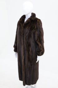 LADIES FULL LENGTH BROWN MINK COAT