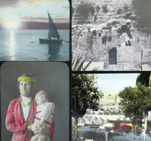 24 PC MAGIC LANTERN SLIDES OF THE HOLYLAND