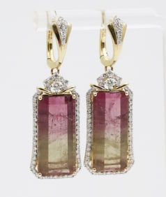 PR DIAMOND TOURMALINE 14K W/G EARRINGS