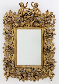 ITALIAN FLORENTINE STYLE GILTWOOD MIRROR