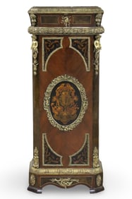 FRENCH MARQUETRY BRZ MTD M/T PEDESTAL