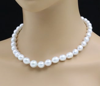 SOUTH SEA PEARL AND 14KT GOLD NECKLACE