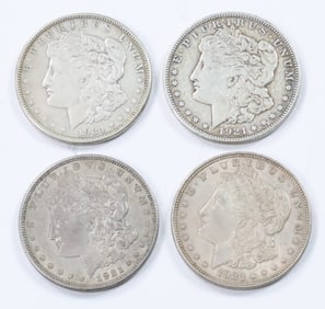 4 1921 AMERICAN SILVER MORGAN DOLLARS