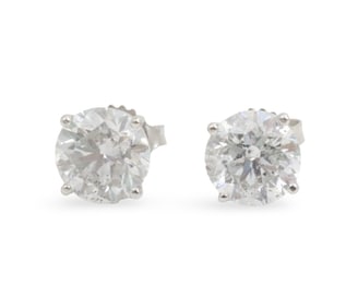 18K 4.09CT DIAMOND EARRINGS