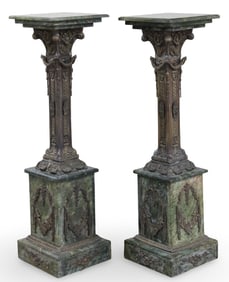 PR BRONZE AND MARBLE PEDESTALS