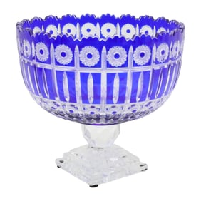 BOHEMIAN CUT TO CLEAR FOOTED BOWL