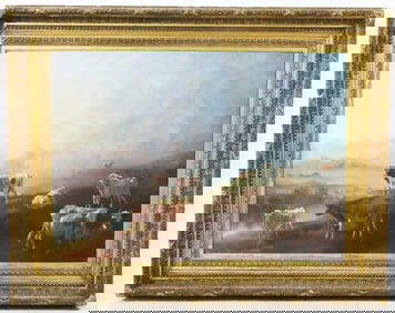 A.F. LOMAN, O/C PTG OF HIGHLAND CATTLE, 19TH C.