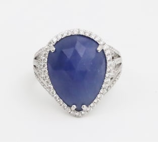 8.99 CT SAPPHIRE AND DIAMON RING, GIA
