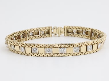 14K GOLD AND DIAMOND BRACELET