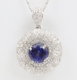 TANZANITE DIAMOND AND 14KT GOLD NECKLACE