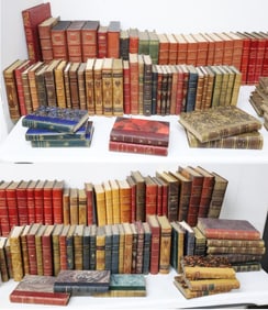 140+ PC ANTIQUE LEATHER BOUND LIBRARY