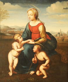 FOLLOWER OF RAPHAEL, 19TH C. OIL PAINTING