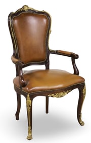 LOUIS XV STYLE BRZ MTD ARMCHAIR
