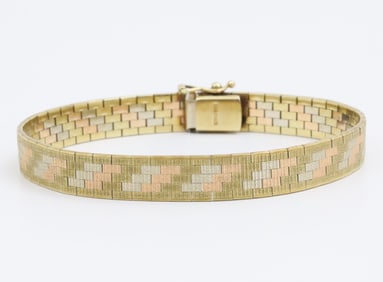 14K TRICOLOR GOLD LADIES BRACELET