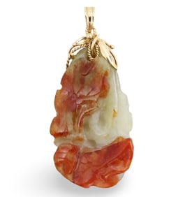 JADE AND 14K GOLD PENDANT