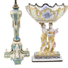 2 PC. LOT OF DECORATIVE PORCELAIN