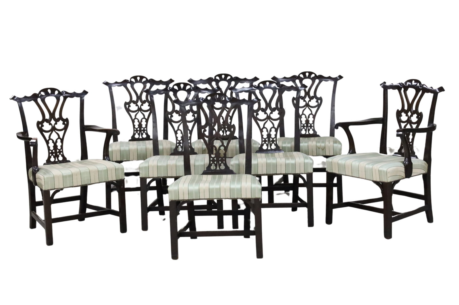 SET OF 8 IRISH MAHOGANY DINING CHAIRS, C. 1900 (1 of 5)