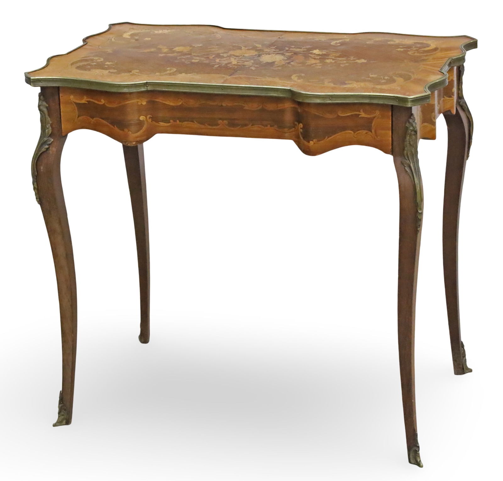 LOUIS XV STYLE MARQUETRY SALON TABLE, 19TH C. (1 of 3)
