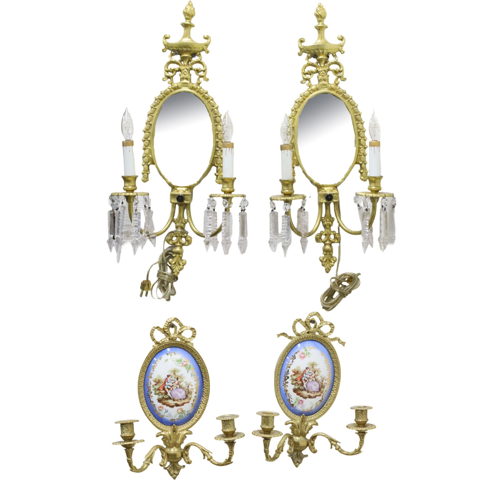 2 PRS. OF GILT BRASS SCONCES (1 of 4)