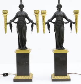 PR FRENCH EMPIRE BRONZE CANDELABRA (1 of 4)