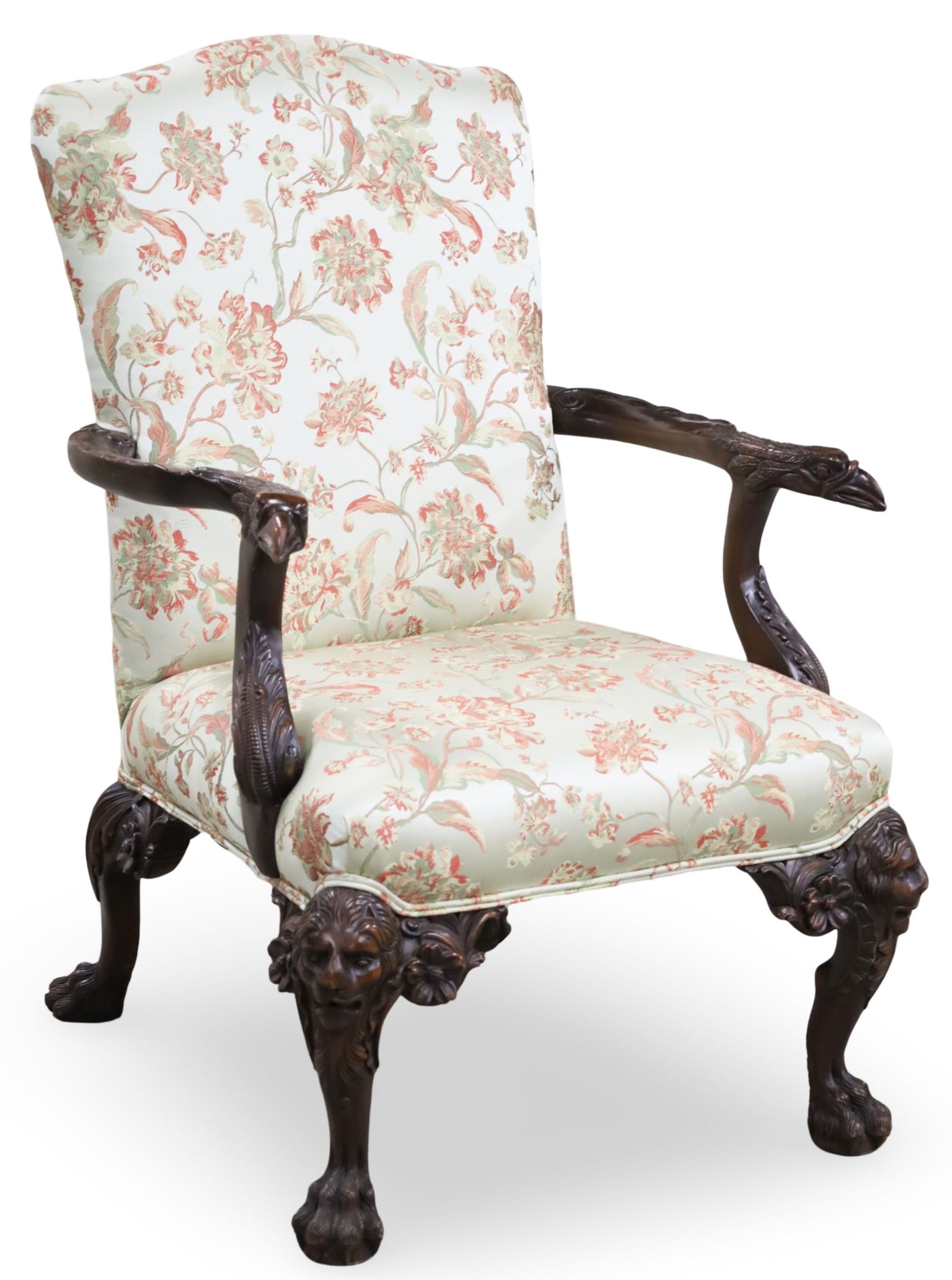 IRISH CHIPPENDALE STYLE MAHOGANY ARMCHAIR (1 of 9)
