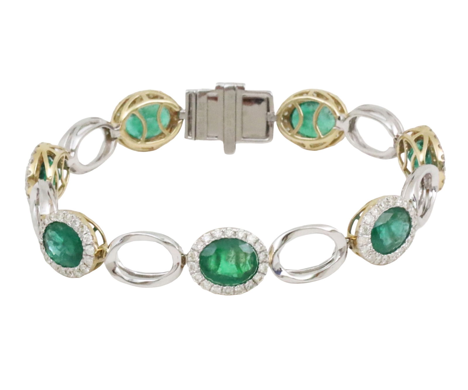 14K EMERALD AND DIAMOND BRACELET (1 of 4)
